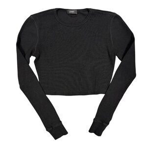 WARDROBE.NYC Cropped Sweatshirt Black Cotton Medium